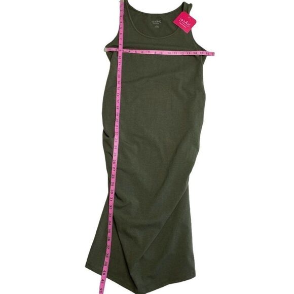 Isabel Maternity Dress Women's MEDIUM Green Sleeveless Stretchy Scoop-Neck NEW - Picture 4 of 13